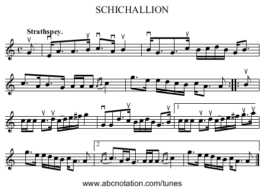 SCHICHALLION - staff notation