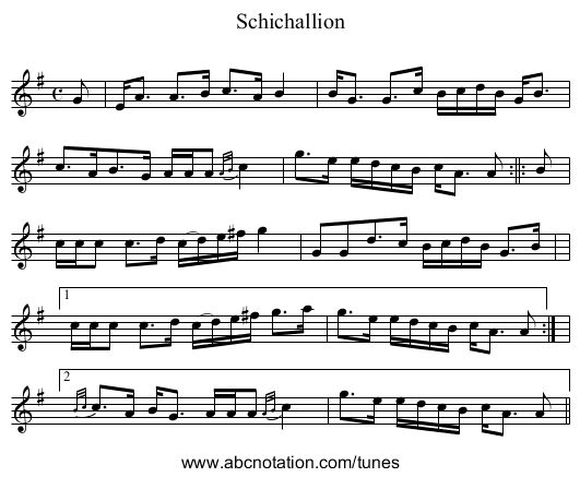 Schichallion - staff notation