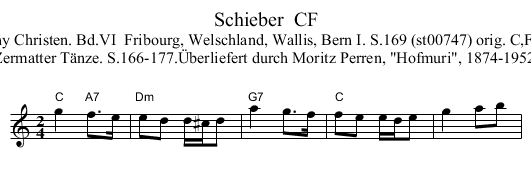 Schieber  CF - staff notation