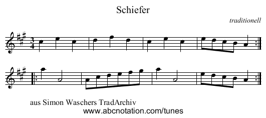 Schiefer - staff notation