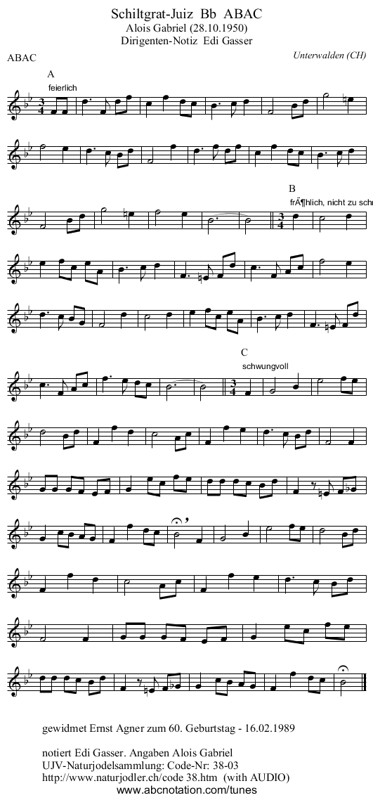 Schiltgrat-Juiz Bb ABAC - staff notation