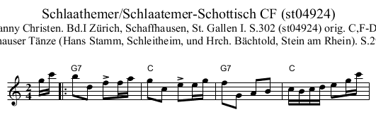Schlaathemer/Schlaatemer-Schottisch CF (st04924) - staff notation