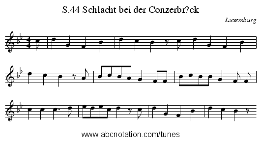 Schlacht bei der Conzerbr?ck, S.44 - staff notation