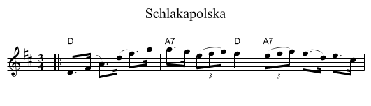 Schlakapolska - staff notation