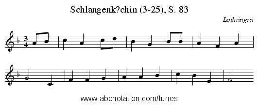 Schlangenk?chin (3-25), S. 83 - staff notation