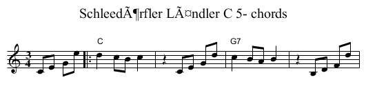 SchleedÃ¶rfler LÃ¤ndler C 5- chords - staff notation