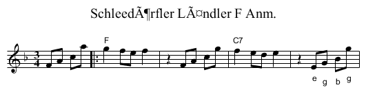 SchleedÃ¶rfler LÃ¤ndler F Anm. - staff notation