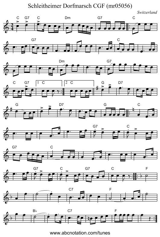Schleitheimer Dorfmarsch CGF (mr05056) - staff notation