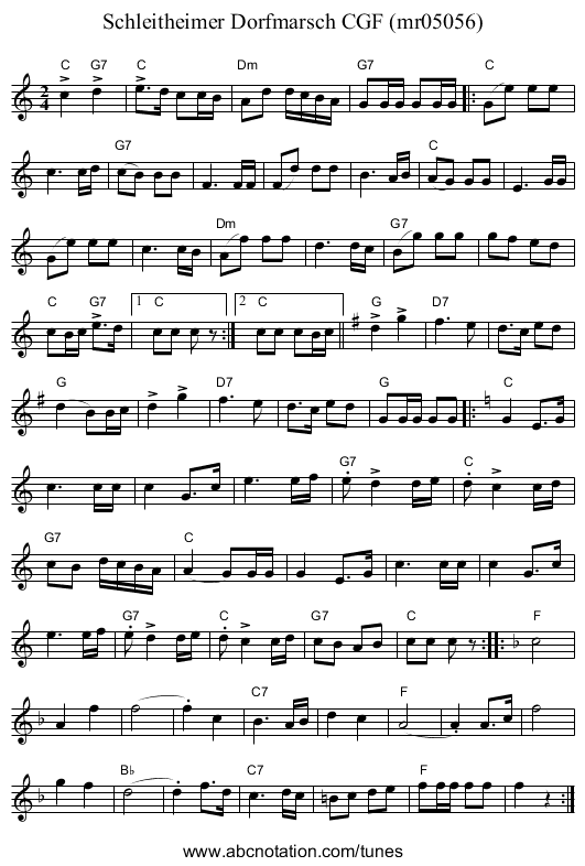 Schleitheimer Dorfmarsch CGF (mr05056) - staff notation