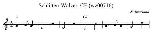 Schlitten-Walzer  CF (wz00716) - staff notation