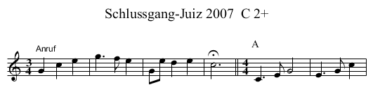 Schlussgang-Juiz 2007  C 2+ - staff notation