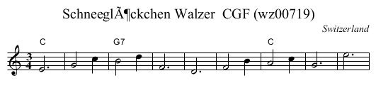 SchneeglÃ¶ckchen Walzer  CGF (wz00719) - staff notation