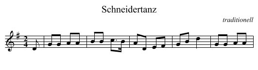 Schneidertanz - staff notation