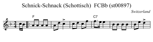 Schnick-Schnack (Schottisch)  FCBb (st00897) - staff notation