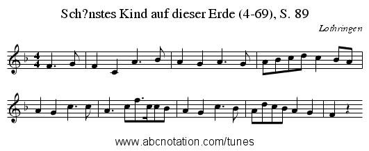 Sch?nstes Kind auf dieser Erde (4-69), S. 89 - staff notation