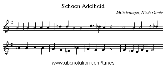 Schoen Adelheid - staff notation