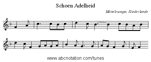Schoen Adelheid - staff notation