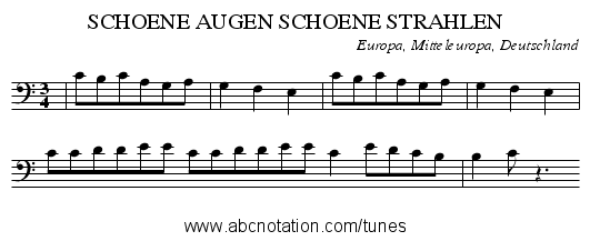 SCHOENE AUGEN SCHOENE STRAHLEN - staff notation