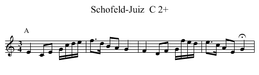 Schofeld-Juiz  C 2+ - staff notation