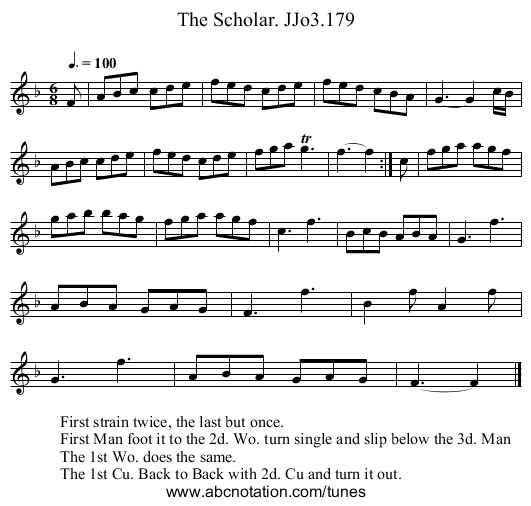Scholar. JJo3.179, The - staff notation
