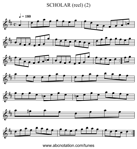SCHOLAR (reel) (2) - staff notation