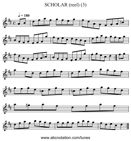 SCHOLAR (reel) (3) - staff notation