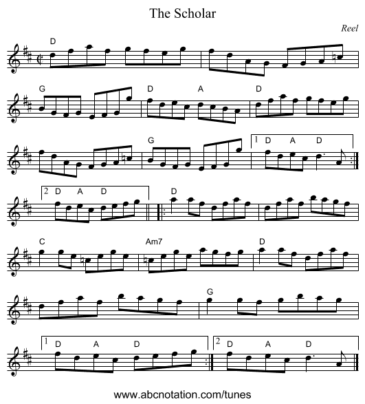 Scholar, The - staff notation