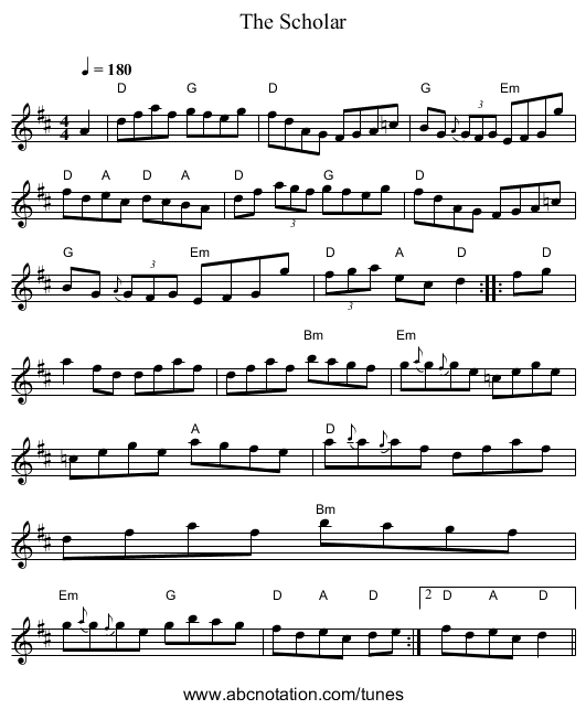 Scholar, The - staff notation