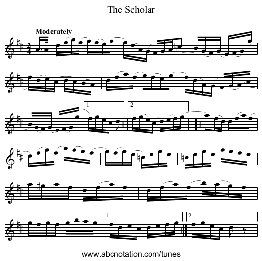 Scholar, The - staff notation