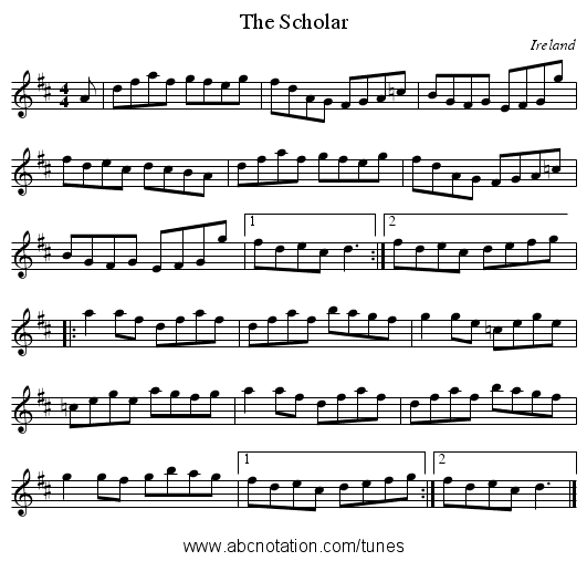 Scholar, The - staff notation