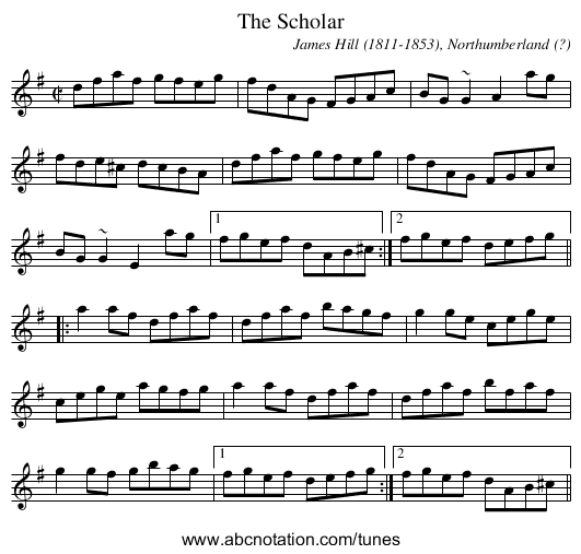 Scholar, The - staff notation