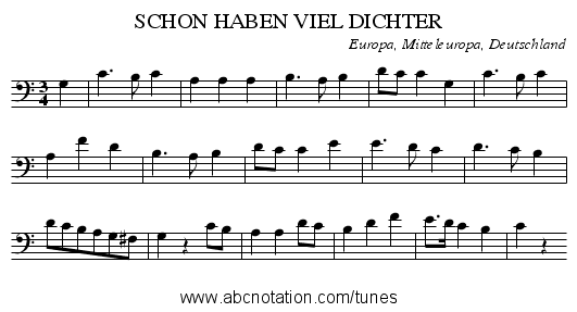SCHON HABEN VIEL DICHTER - staff notation