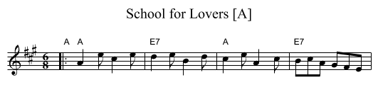 School for Lovers [A] - staff notation
