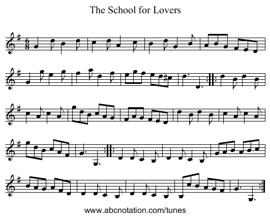 School for Lovers, The - staff notation