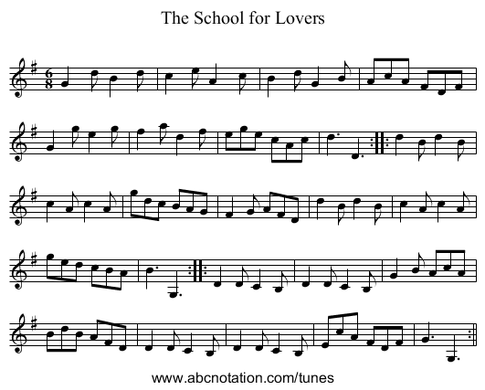 School for Lovers, The - staff notation