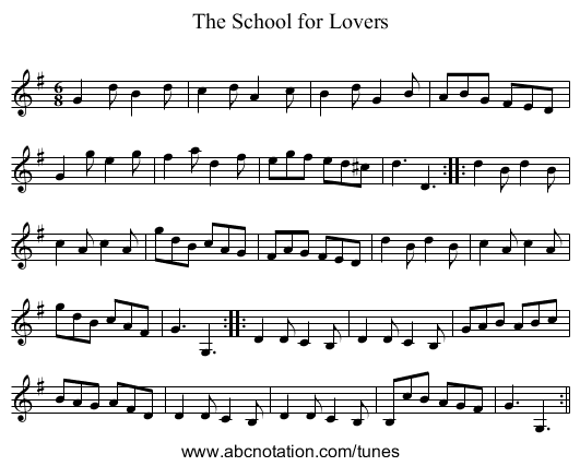 School for Lovers, The - staff notation