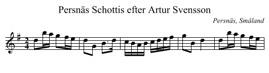 Schottis efter Artur Svensson, Persnäs - staff notation