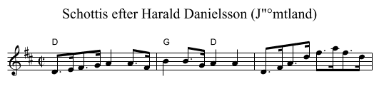 Schottis efter Harald Danielsson (J°mtland) - staff notation
