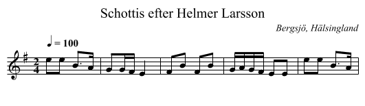 Schottis efter Helmer Larsson - staff notation