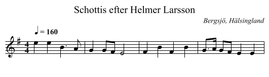 Schottis efter Helmer Larsson - staff notation