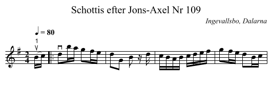Schottis efter Jons-Axel Nr 109 - staff notation
