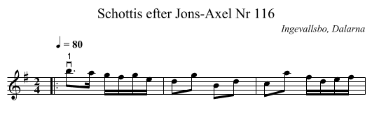 Schottis efter Jons-Axel Nr 116 - staff notation