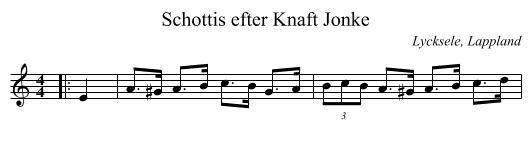 Schottis efter Knaft Jonke - staff notation