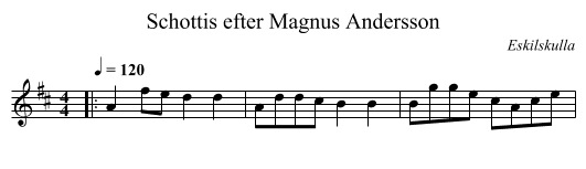 Schottis efter Magnus Andersson - staff notation