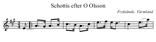 Schottis efter O Olsson - staff notation