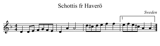 Schottis fr Haverö - staff notation