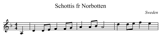 Schottis fr Norbotten - staff notation