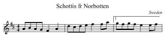 Schottis fr Norbotten - staff notation