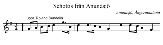 Schottis från Anundsjö - staff notation