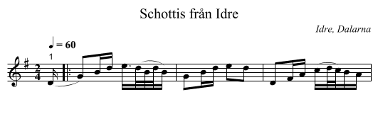 Schottis från Idre - staff notation